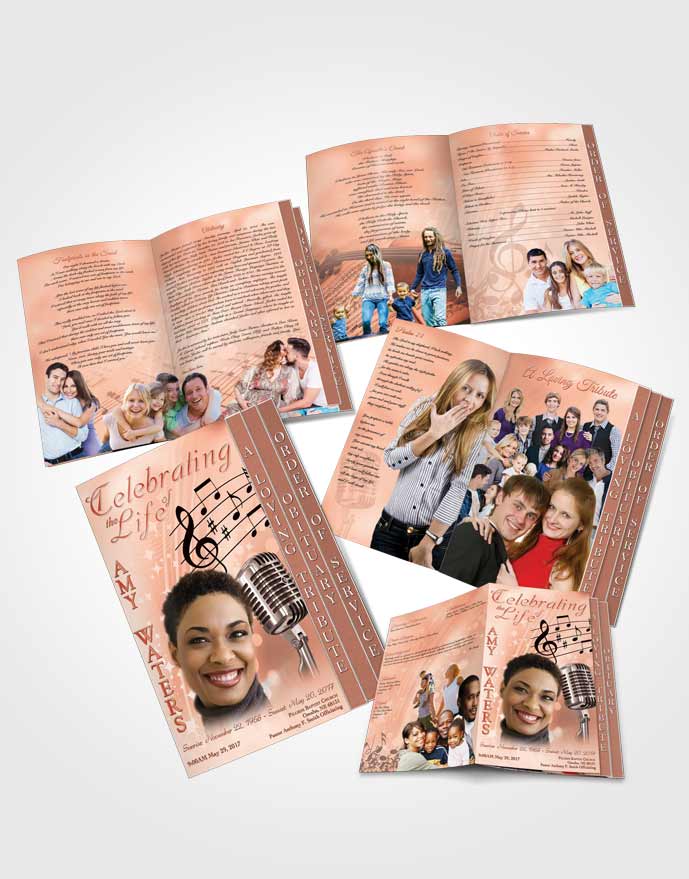 4 Page Grad Obituary Template Brochure The Sound of Music Ruby Desire