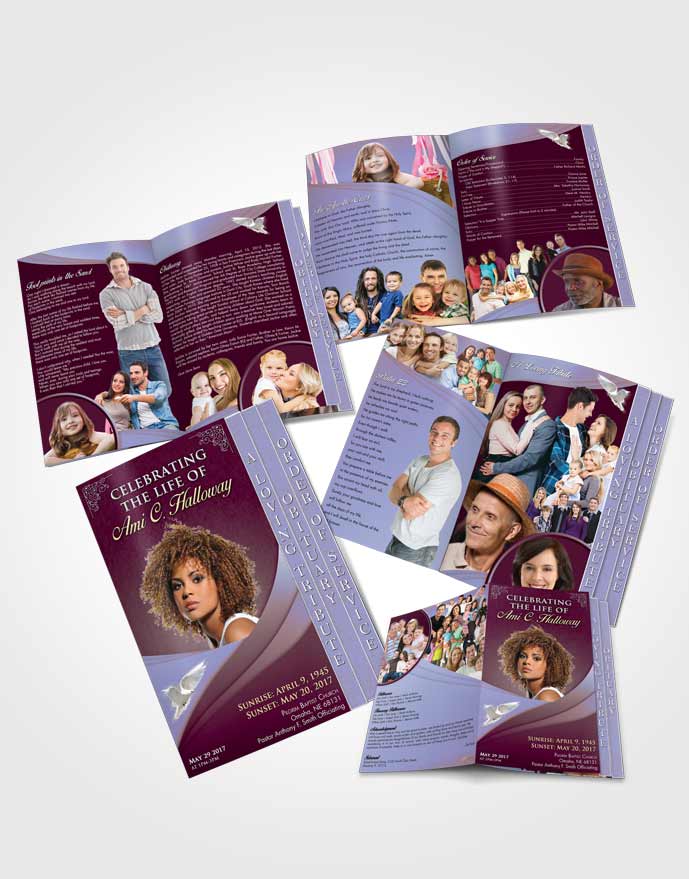 4 Page Grad Obituary Template Brochure Timeless Magnificence