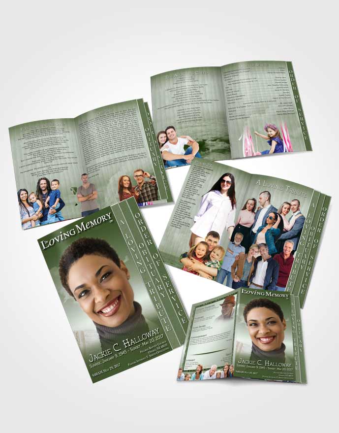 4 Page Grad Obituary Template Brochure Up in the Emerald Sky
