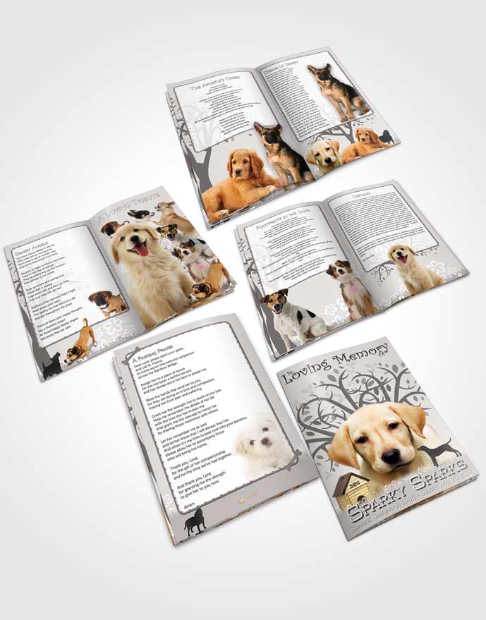 Booklet Memorial Folder Black and White Doggy Heaven