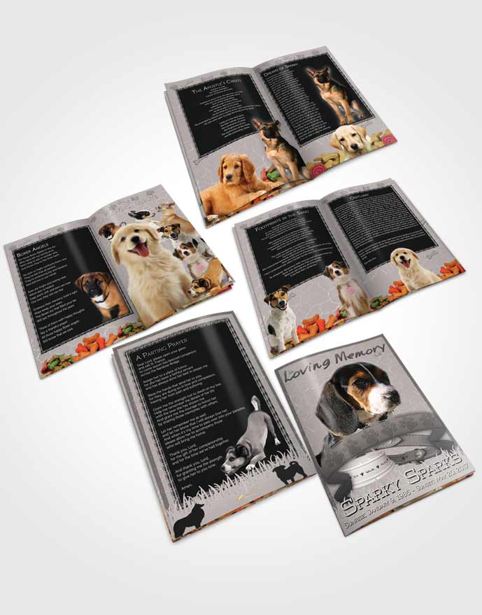 Booklet Memorial Folder Black and White Sparky the Dog