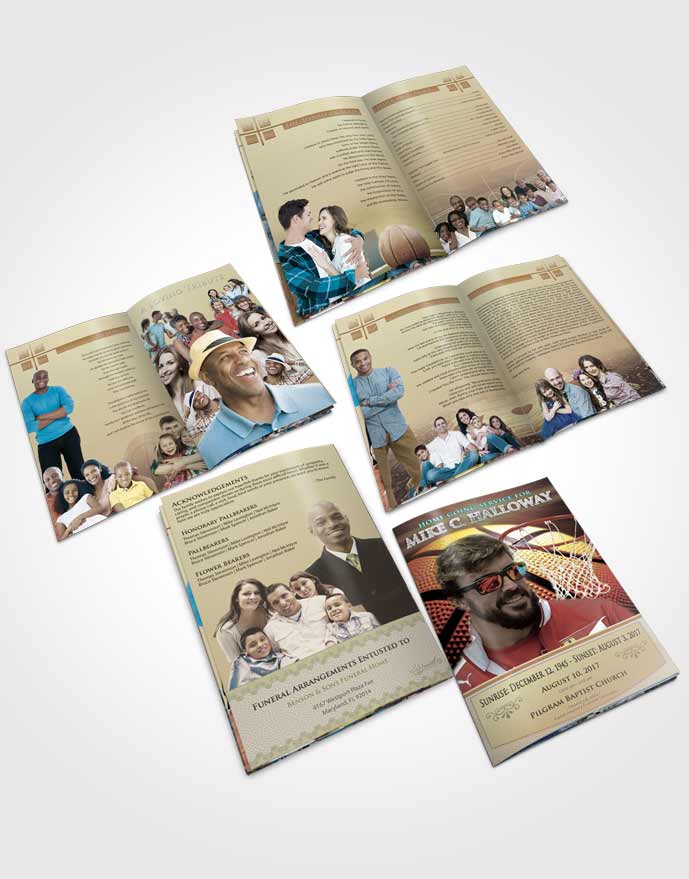 Booklet Memorial Folder Blissful Basketball Honor