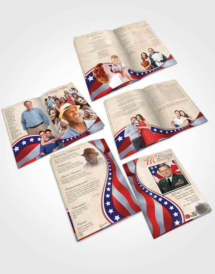Booklet Memorial Folder Cheerful Military Honors