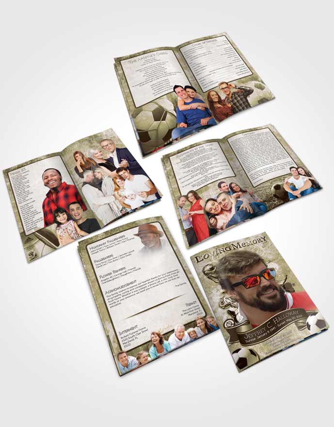 Booklet Memorial Folder Deep Soft Serenity Soccer Superstar