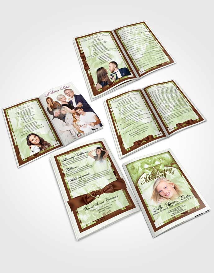 Booklet Memorial Folder Emerald Bliss Petals in the Wind
