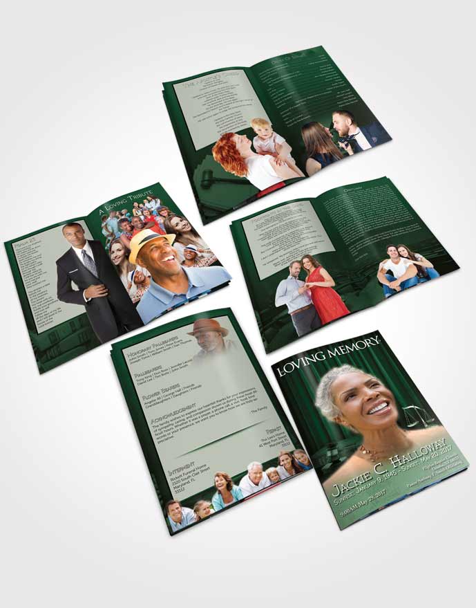 Booklet Memorial Folder Emerald Judge Justice