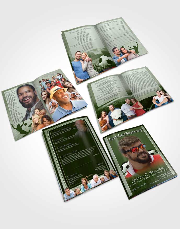 Booklet Memorial Folder Forest Breeze Soccer Star