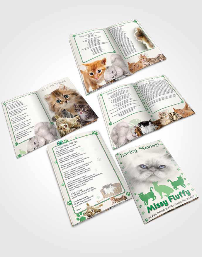 Booklet Memorial Folder Forest Fluffy Cat