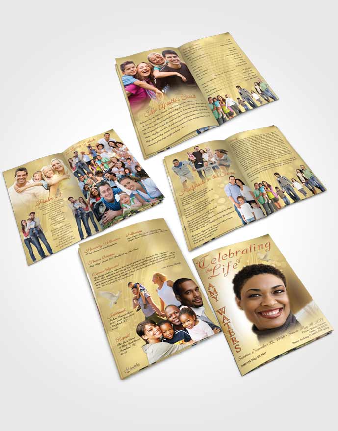 Booklet Memorial Folder Free Spirit Gold Love