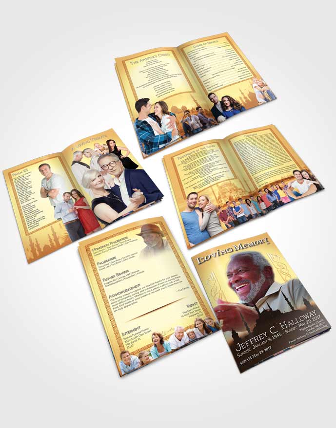 Booklet Memorial Folder Golden Islamic Serenity