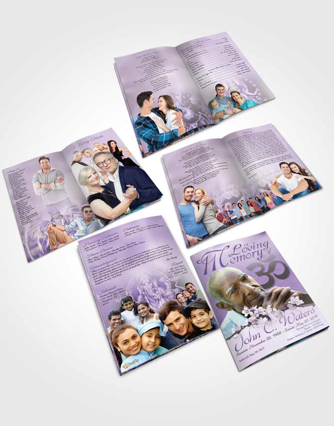 Booklet Memorial Folder Hindu Love Lavender Honor