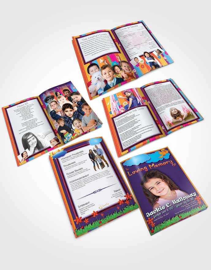 Booklet Memorial Folder Lavender Kisses Childs Dream