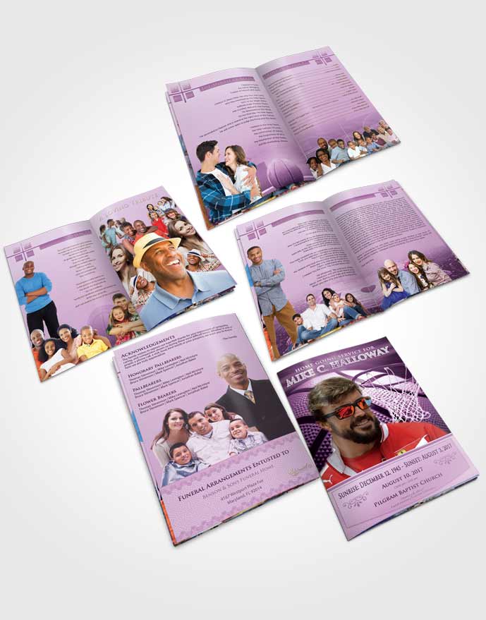 Booklet Memorial Folder Lavender Love Basketball Honor