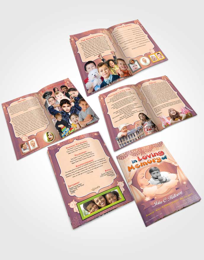 Booklet Memorial Folder Lavender Sunset Childrens Innocence