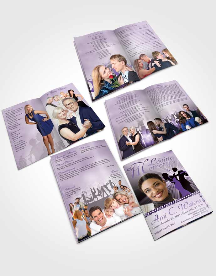 Booklet Memorial Folder Midnight Dancing Lavender Honor