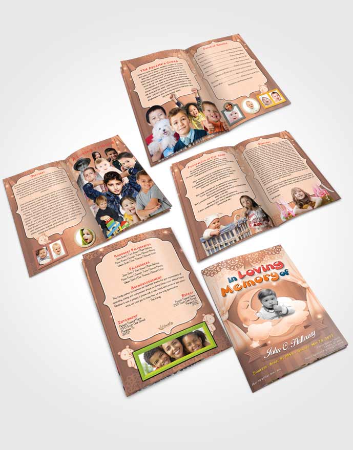 Booklet Memorial Folder Peach Love Childrens Innocence