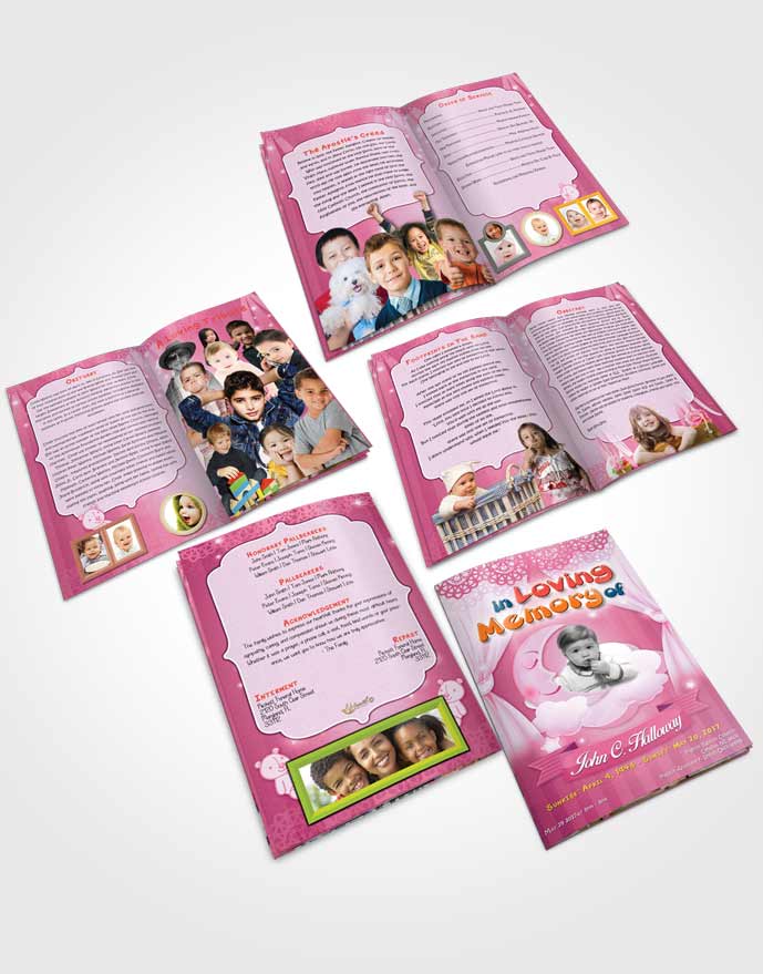 Booklet Memorial Folder Pink Childrens Innocence