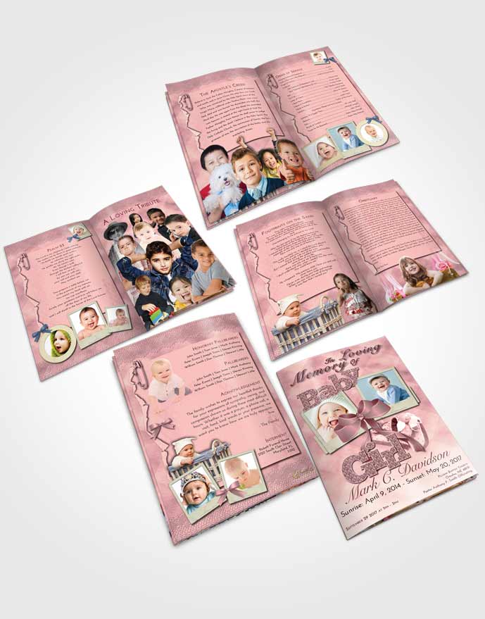 Booklet Memorial Folder Pink Serenity Baby Girl