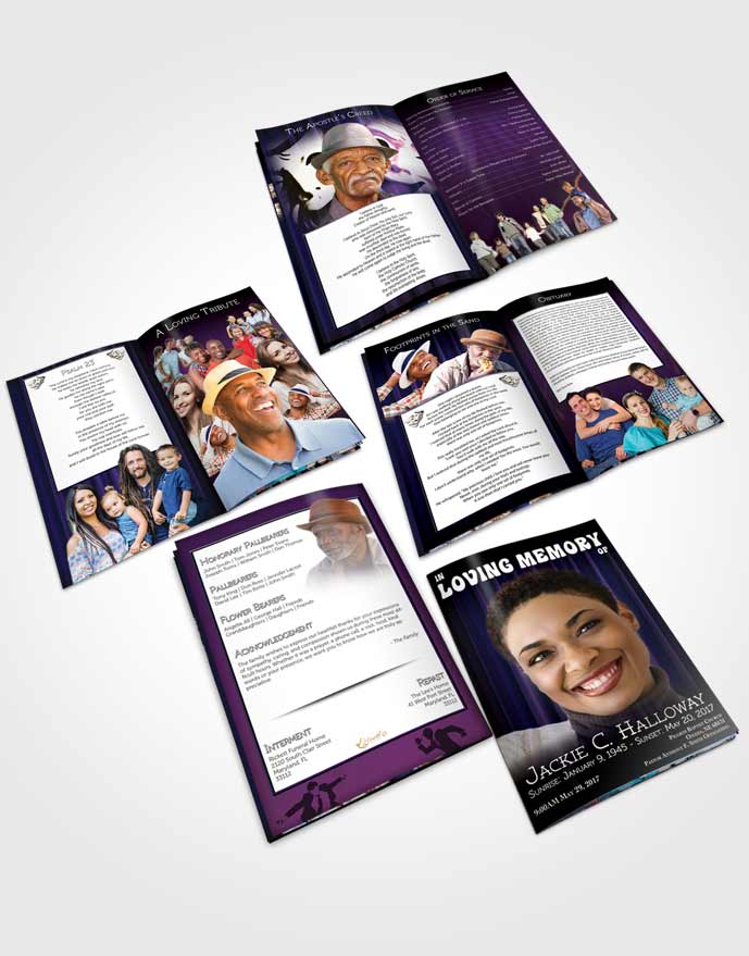 Booklet Memorial Folder Purple Actor