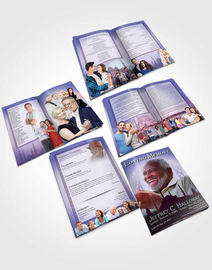 Booklet Memorial Folder Purple Islamic Serenity