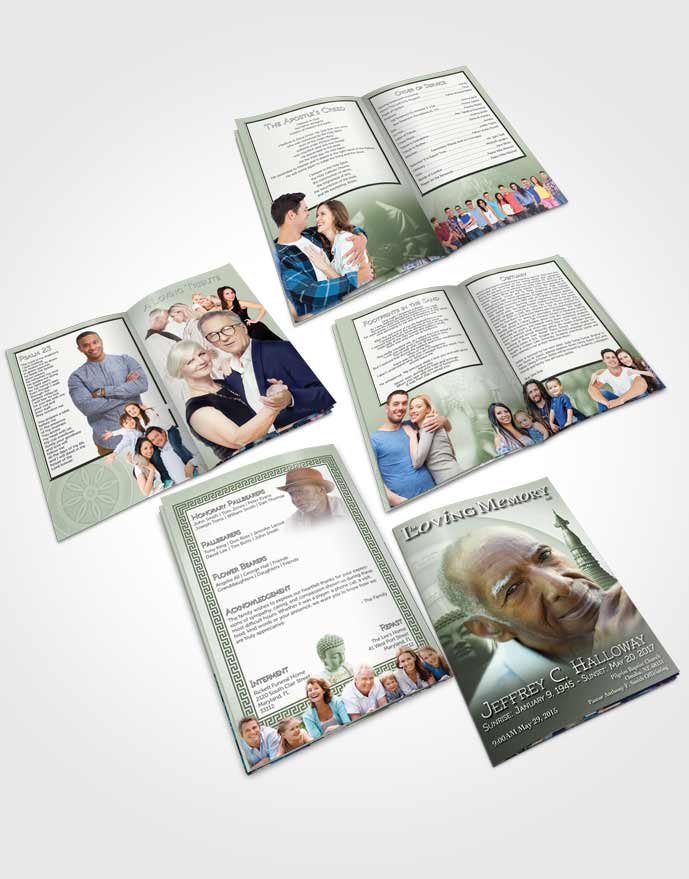 Booklet Memorial Folder Soft Emerald Buddhist Faith