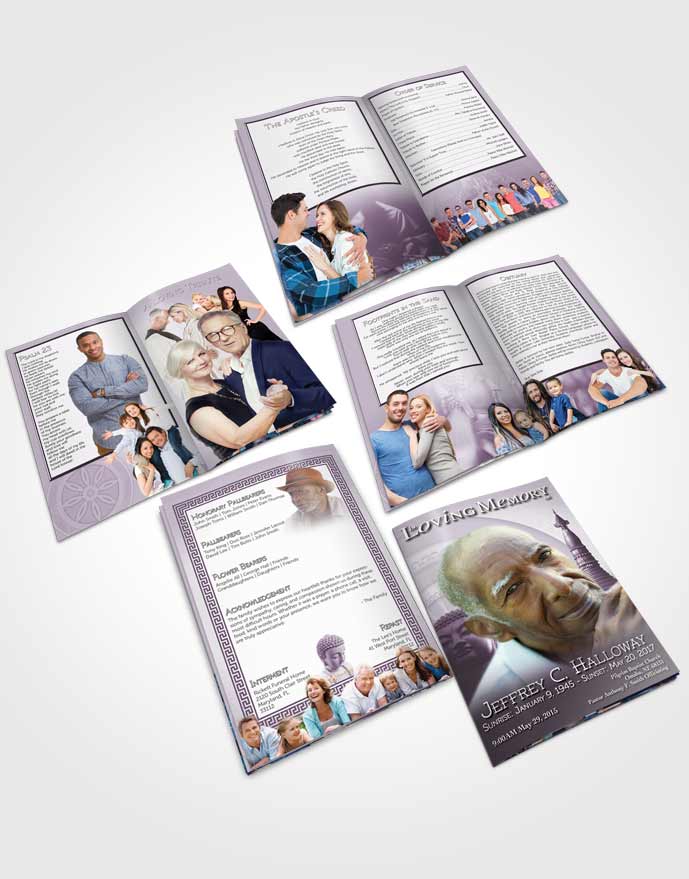 Booklet Memorial Folder Soft Lavender Buddhist Faith