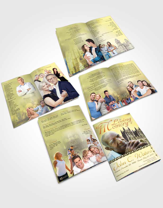 Booklet Memorial Folder Spring Cathedral Golden Love