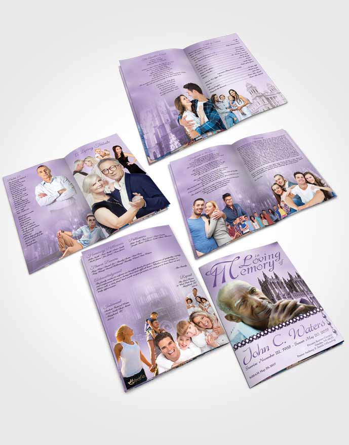 Booklet Memorial Folder Spring Cathedral Lavender Honor