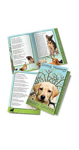 2 Page Grad Fold Funeral Program Doggy Heaven