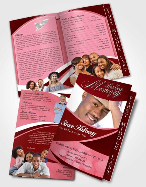 2 Page Graduated Step Fold Funeral Program Template Brochure Ambient Diligence
