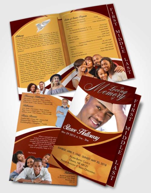 2 Page Graduated Step Fold Funeral Program Template Brochure Beautiful Diligence