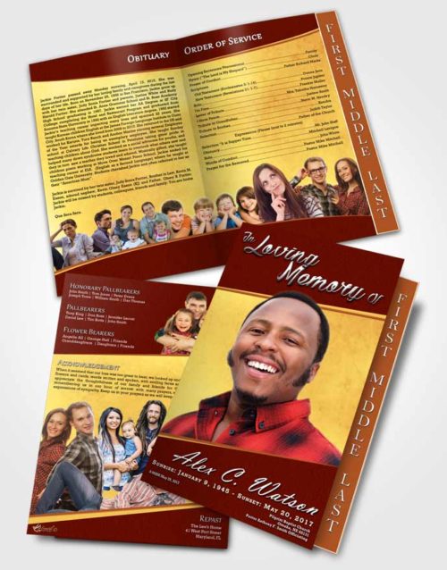 2 Page Graduated Step Fold Funeral Program Template Brochure Beautiful Vitality