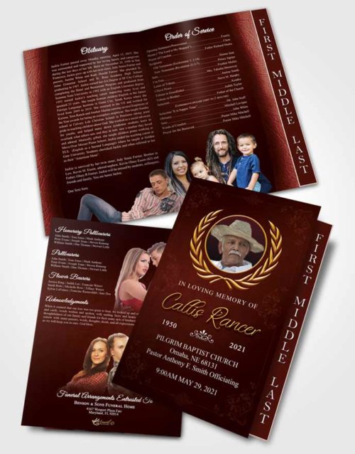 2 Page Graduated Step Fold Funeral Program Template Brochure Brilliant Desire