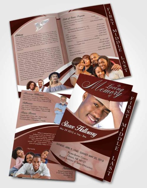 2 Page Graduated Step Fold Funeral Program Template Brochure Brilliant Diligence