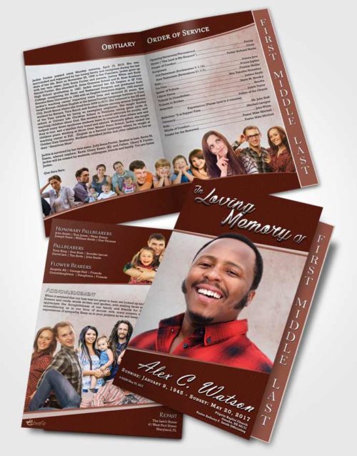 2 Page Graduated Step Fold Funeral Program Template Brochure Brilliant Vitality