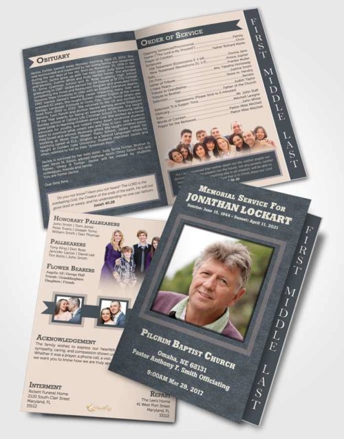 2 Page Graduated Step Fold Funeral Program Template Brochure Cordial Intensity