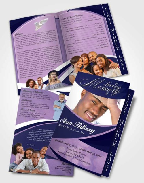 2 Page Graduated Step Fold Funeral Program Template Brochure Dazzling Diligence