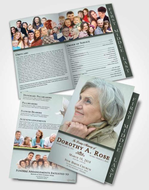 2 Page Graduated Step Fold Funeral Program Template Brochure Delicate Tolerance