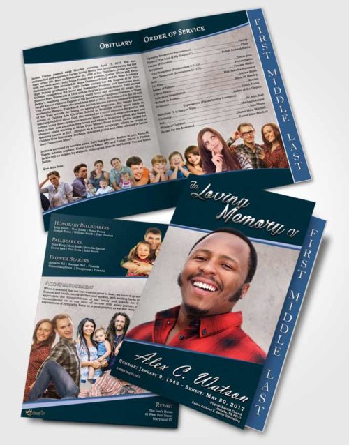 2 Page Graduated Step Fold Funeral Program Template Brochure Devoted Vitality