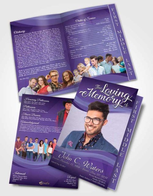 2 Page Graduated Step Fold Funeral Program Template Brochure Diamond Fortitude