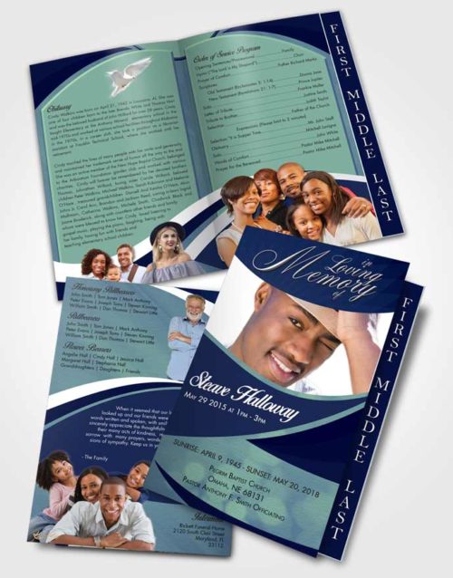 2 Page Graduated Step Fold Funeral Program Template Brochure Divine Diligence
