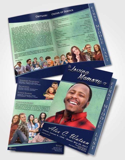 2 Page Graduated Step Fold Funeral Program Template Brochure Divine Vitality
