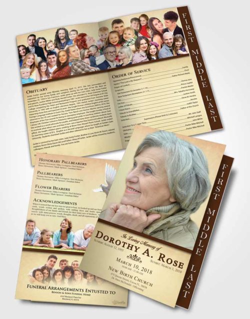 2 Page Graduated Step Fold Funeral Program Template Brochure Early Tolerance