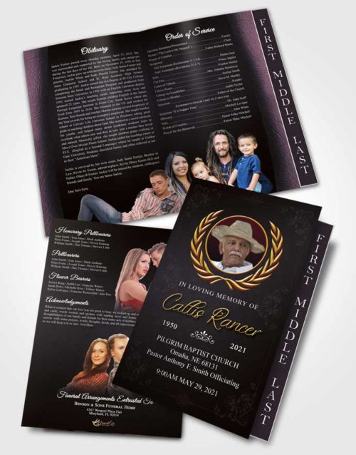 2 Page Graduated Step Fold Funeral Program Template Brochure Graceful Desire