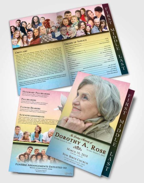 2 Page Graduated Step Fold Funeral Program Template Brochure Harmonious Tolerance