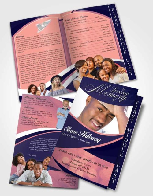 2 Page Graduated Step Fold Funeral Program Template Brochure Loyal Diligence