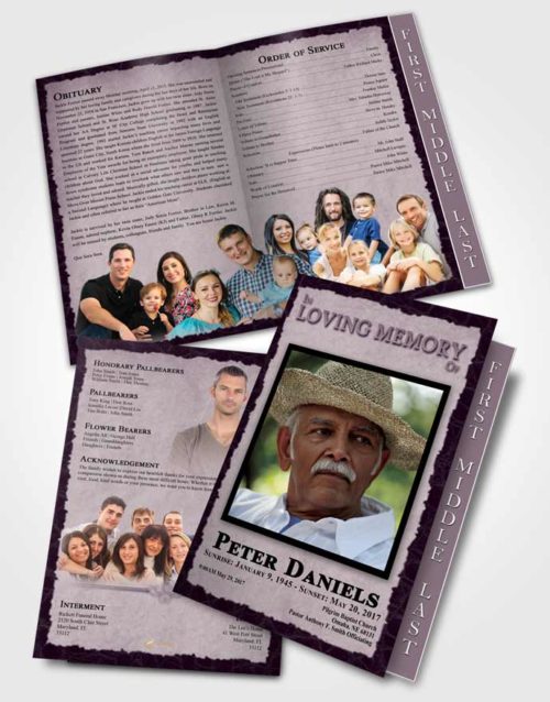 2 Page Graduated Step Fold Funeral Program Template Brochure Loyal Outback