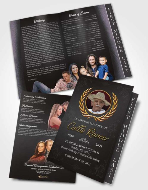 2 Page Graduated Step Fold Funeral Program Template Brochure Lustful Desire