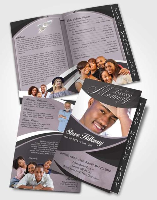 2 Page Graduated Step Fold Funeral Program Template Brochure Lustful Diligence