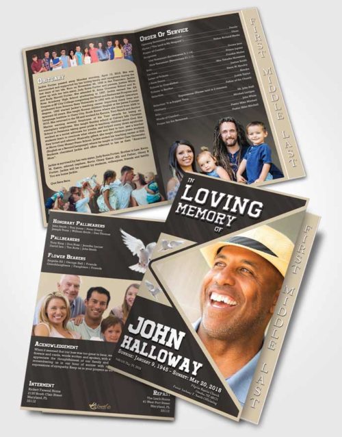 2 Page Graduated Step Fold Funeral Program Template Brochure Lustful Vigor